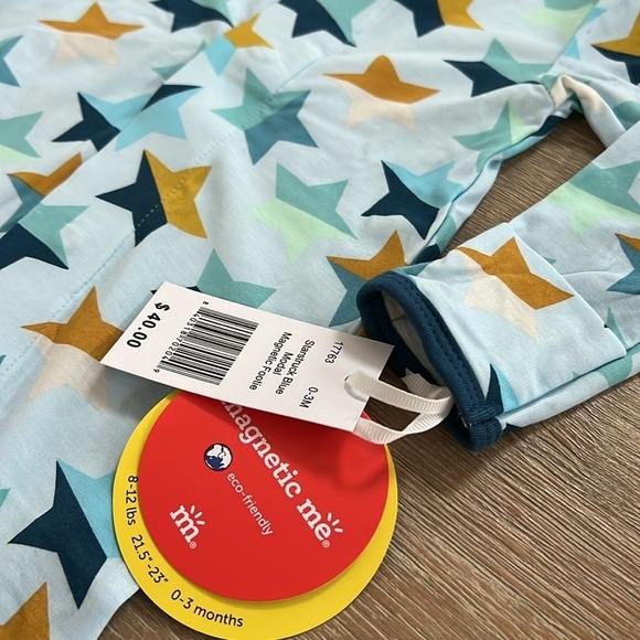 Magnetic Me Starstruck blue modal sleeper footie 0-3 months premie - Picture 3 of 4